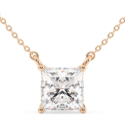 Princess Cut Solitaire Diamond Pendant