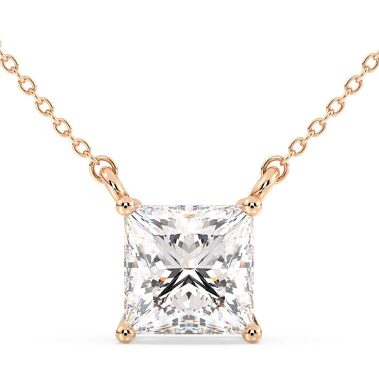 Princess Cut Solitaire Diamond Pendant