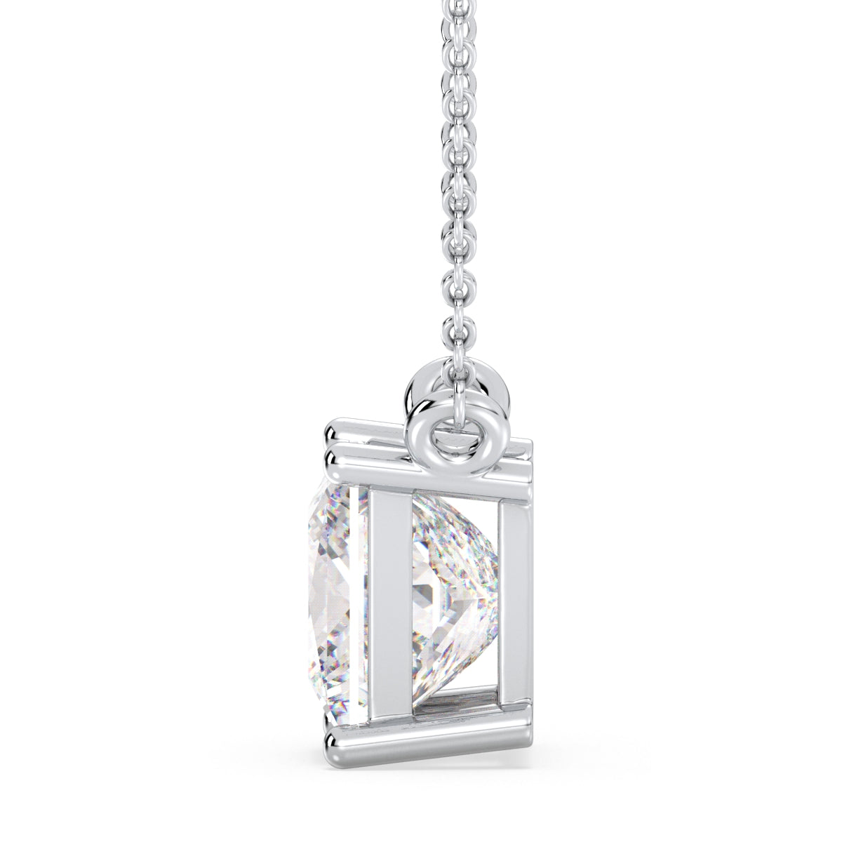 Princess Cut Solitaire Diamond Pendant