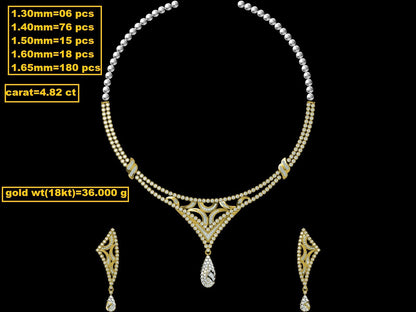 Teardrop Diamond Necklace with Earrings