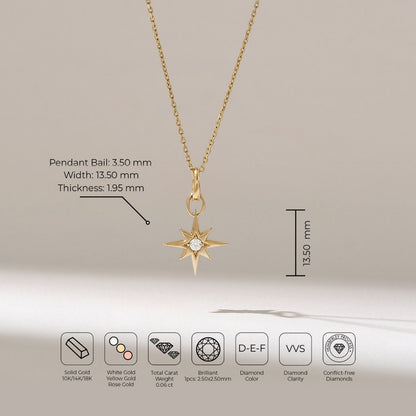 Tiny North Star Charm 1 Shine Pendant
