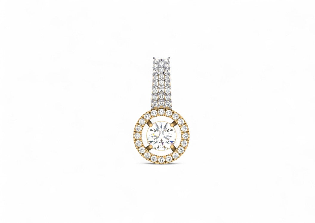 Round Halo Diamond Pendant