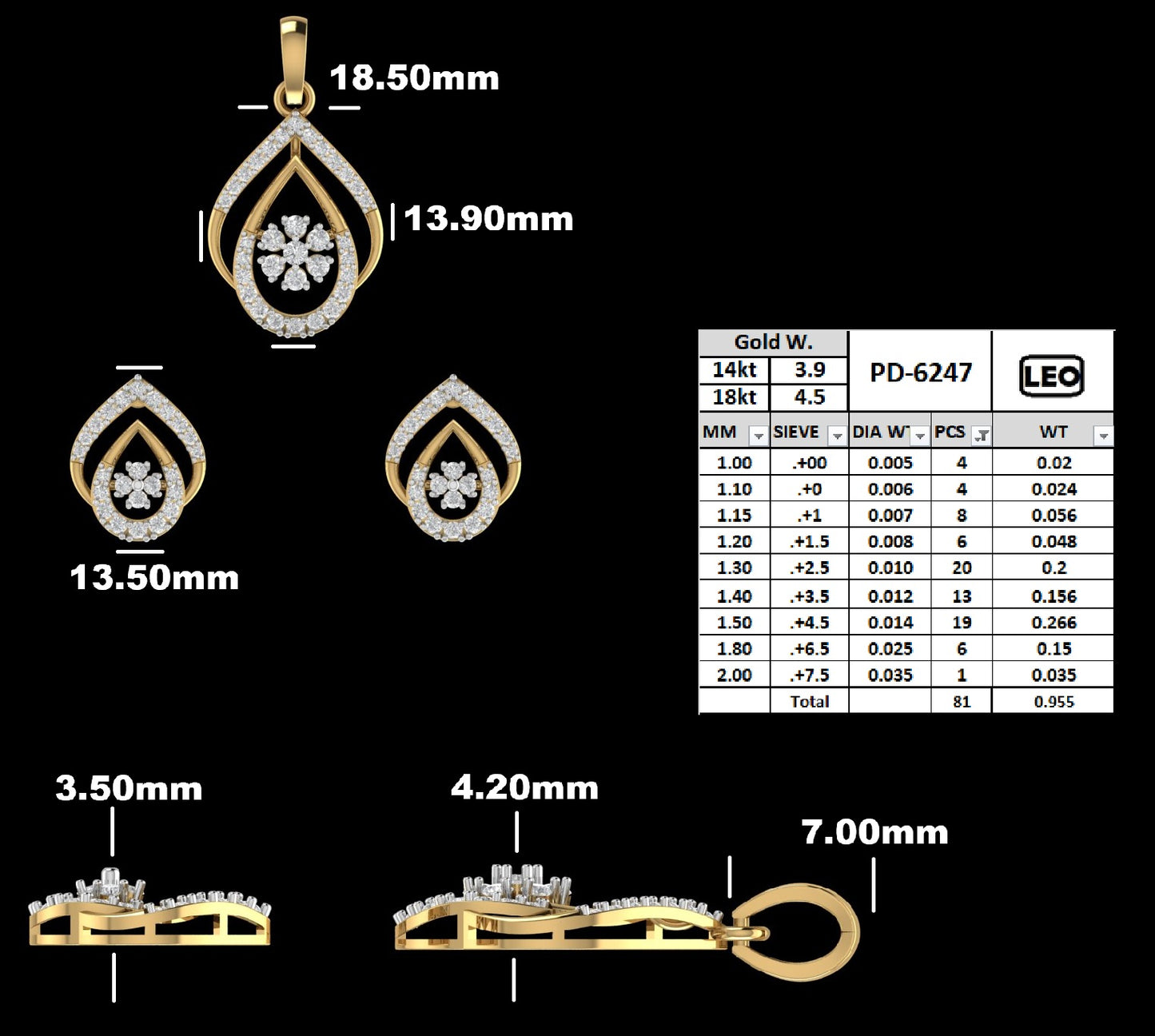 Eternal Grace Diamond Pendant & Earring Duo