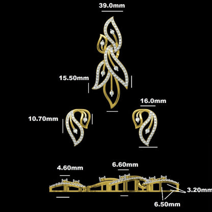 Intricate floral-inspired motif pendant set
