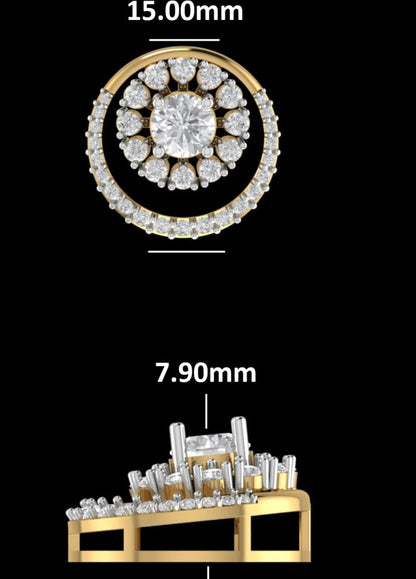 Radiant Halo Cluster Diamond Pendant