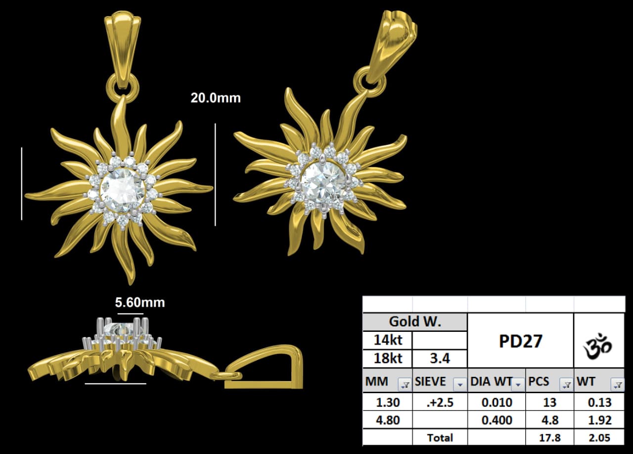 "Surya Aavahan" Divine Radiant Sunburst Pendant