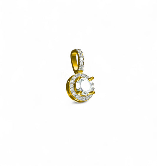 Petite Halo Round Diamond Pendant