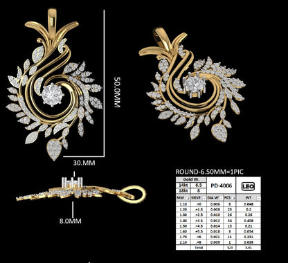 Botanical Swirl Diamond Statement Pendant