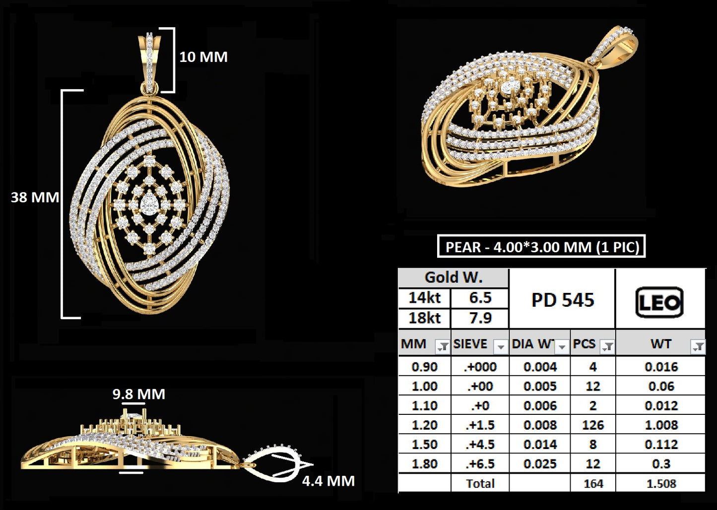 Ethereal Swirl Diamond Statement Pendant