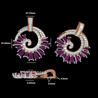 The Radiant Amethyst Spiral Statement Pendant