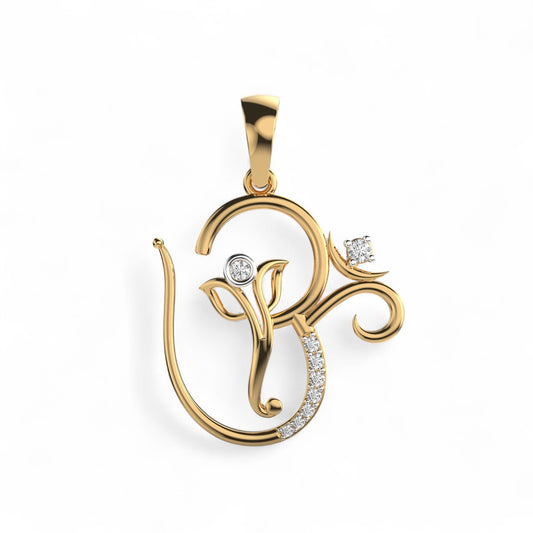 Ganesha OM Diamond Pendant