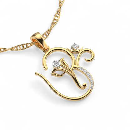 Ganesha OM Diamond Pendant