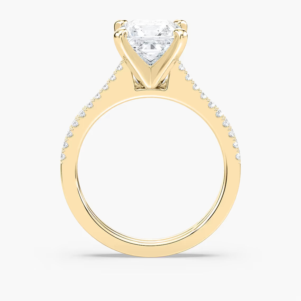 2Carat Princess Cut Solitaire stack ring