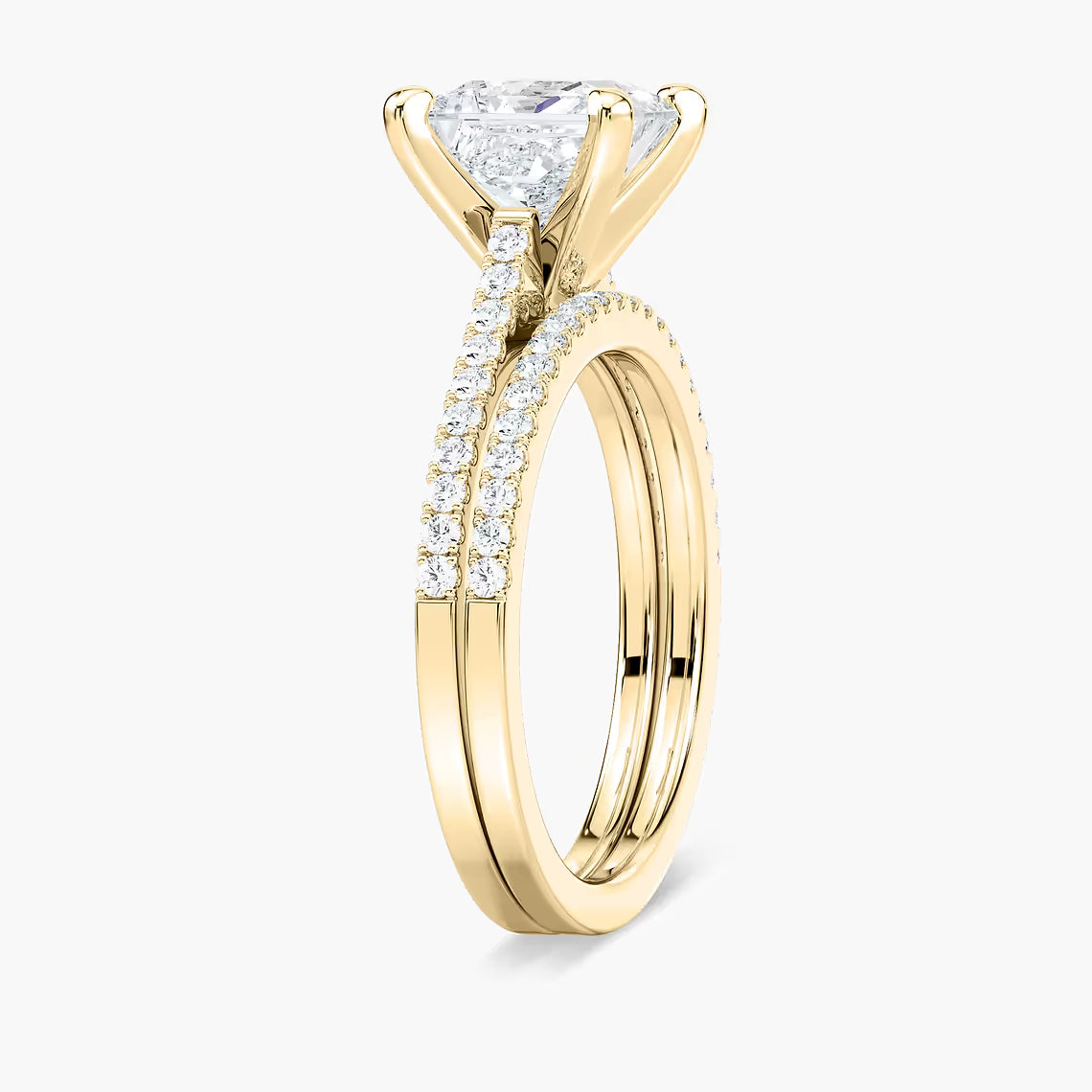 2Carat Princess Cut Solitaire stack ring