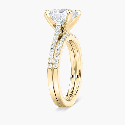 2Carat Princess Cut Solitaire stack ring