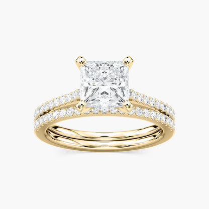 2Carat Princess Cut Solitaire stack ring