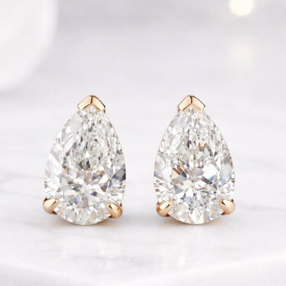 Timeless Pear-Cut Diamond Pendant and Earring Set