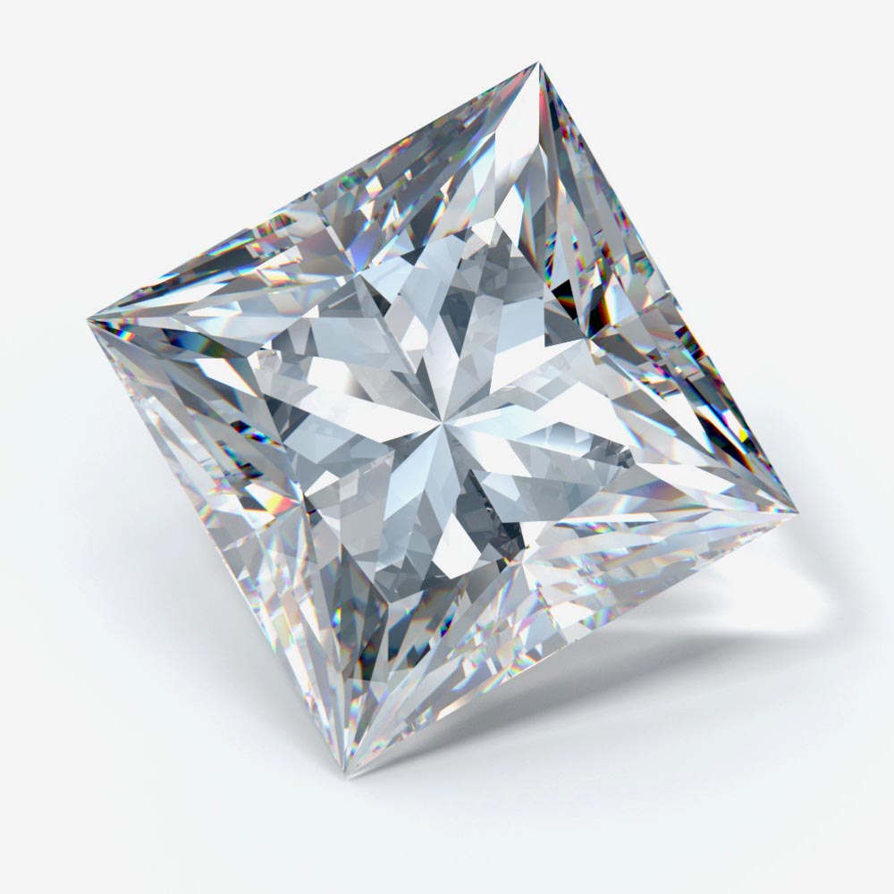 2Carat Princess Cut Solitaire stack ring