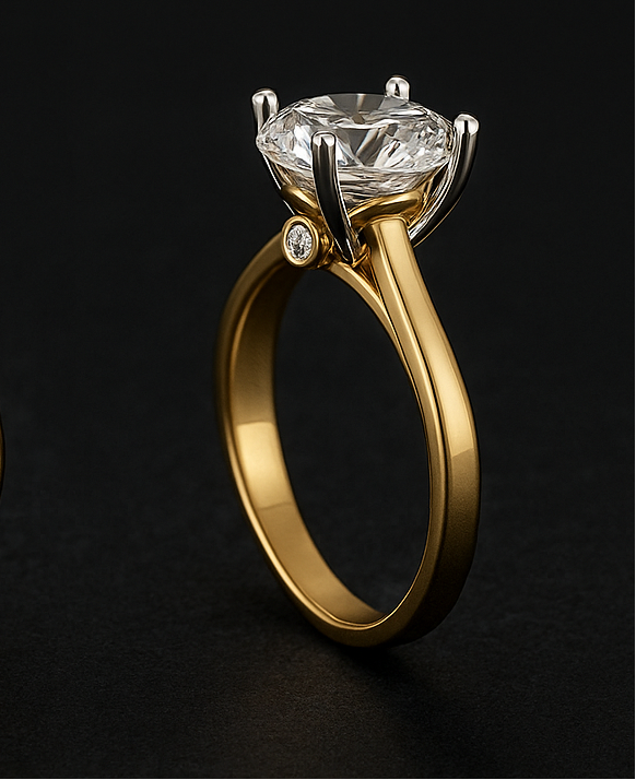 3 Carat Queens crown Solitaire Ring