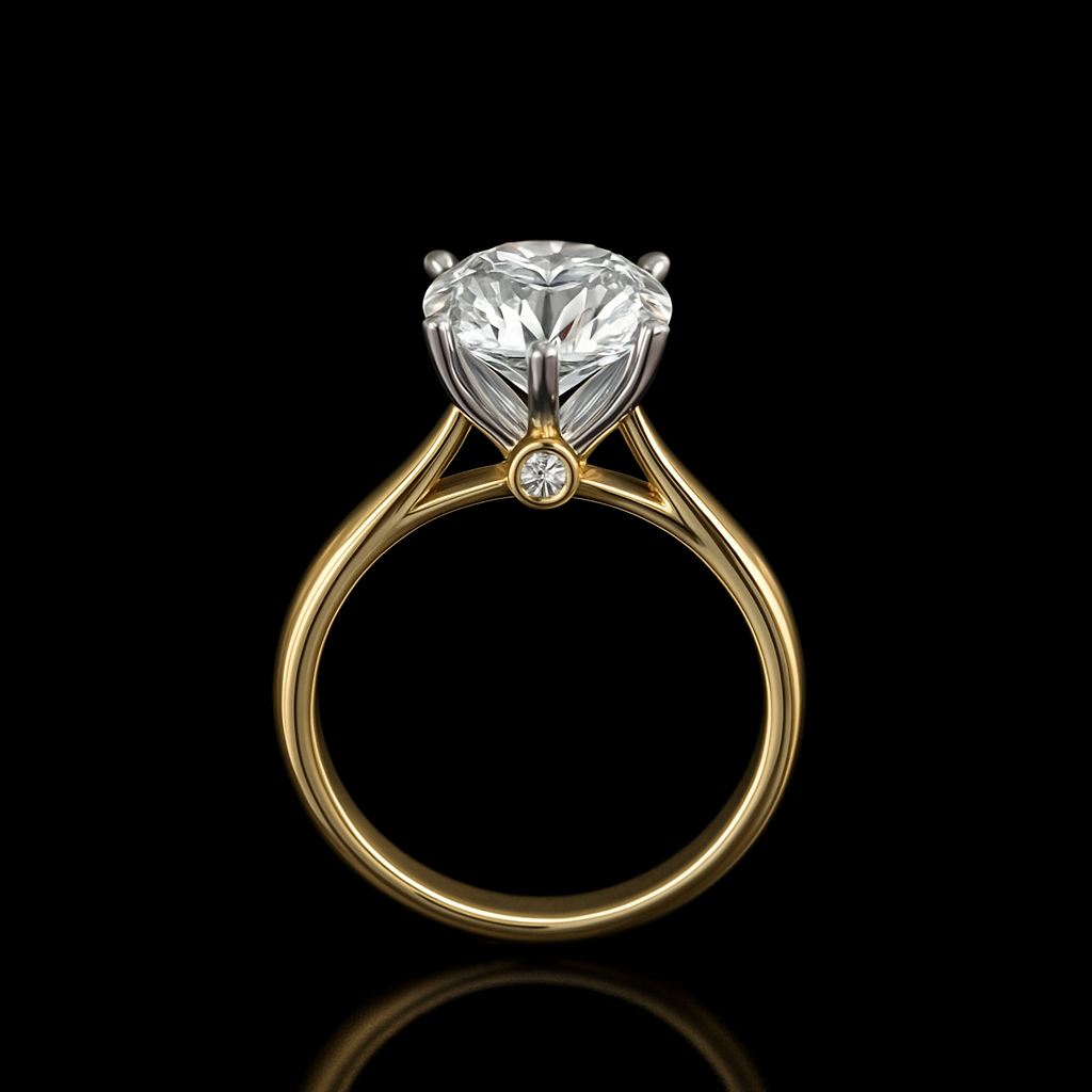 3 Carat Queens crown Solitaire Ring