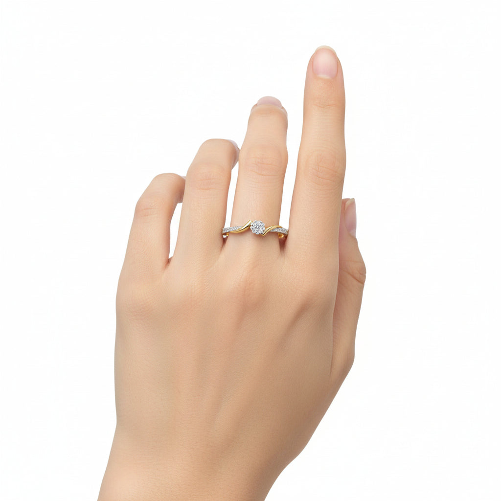 Petite Floral Diamond Ring