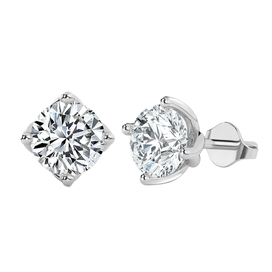 Solitaire Illusion Round Diamond Stud Earrings