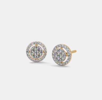 Discover the elegance of these halo-style diamond stud earrings. Featuring 58 brilliant-cut diamonds set in premium 14K or 18K gold, these circular cluster earrings are perfect for daily wear or special occasions. Shop high-quality, handcrafted gold diamond jewellery.