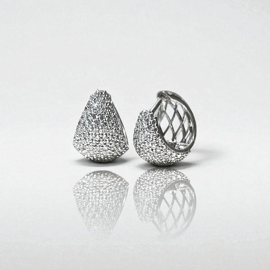 Stardust Pebble Diamond Hoop Earrings