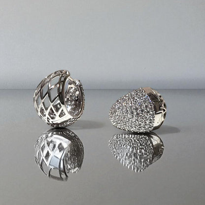 Stardust Pebble Diamond Hoop Earrings
