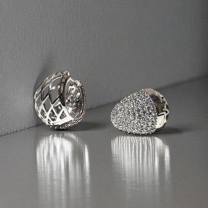 Stardust Pebble Diamond Hoop Earrings