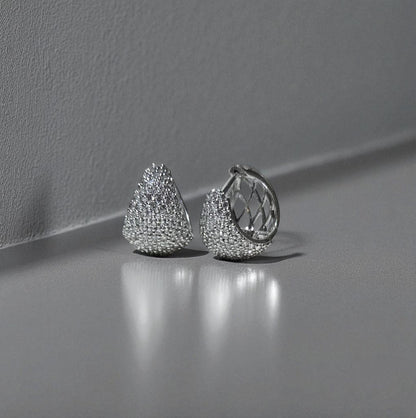 Stardust Pebble Diamond Hoop Earrings