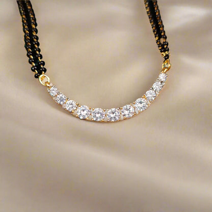 Single Line Diamond Necklace Mangalsutra