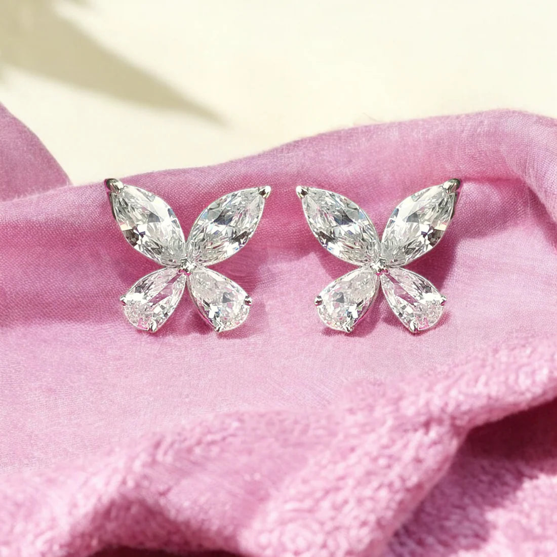 Designer butterfly flaps stud earrings with pendant