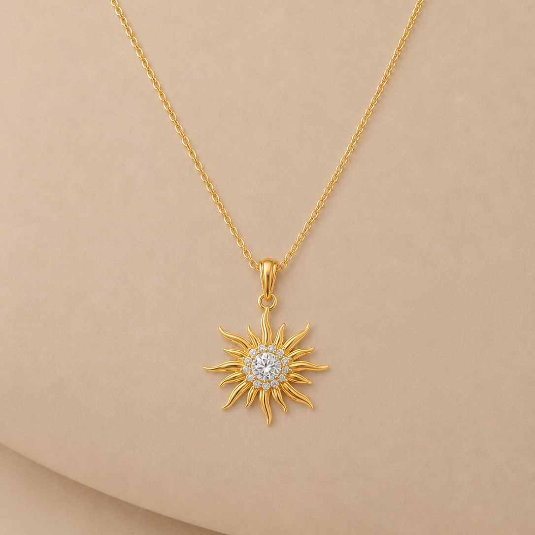 Discover the divine elegance of the Radiant Sunburst Diamond Om Pendant, meticulously crafted in your choice of exquisite 18K or 14K yellow gold. This radiant piece features a captivating sunburst motif, symbolizing energy and enlightenment, adorned with 17 sparkling brilliant-cut diamonds. Perfect for meaningful occasions or as a powerful, elegant daily signature accessory that harmoniously blends spirituality and luxury