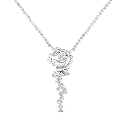 Forever Rose with Falling Petals Pendant