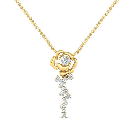 Forever Rose with Falling Petals Pendant
