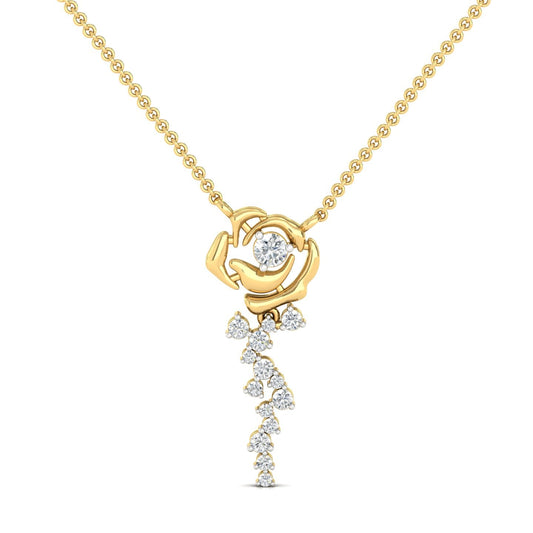 Forever Rose with Falling Petals Pendant