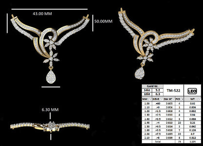 The Floral Swirl Heritage Diamond Mangalsutra Pendant