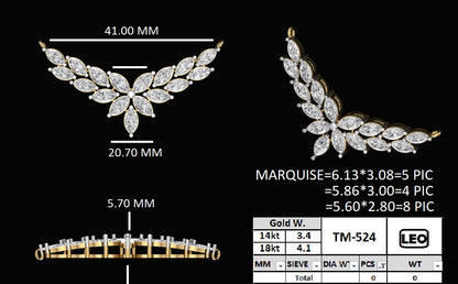 Majestic Marquise Leaf Arch Mangalsutra Pendant