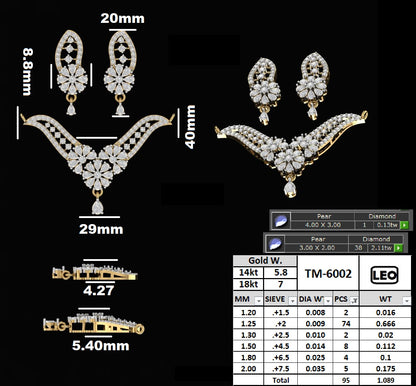 The Royal Fern Diamond Mangalsutra and Earring Set