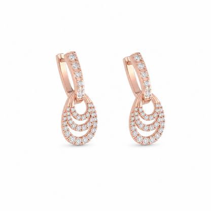 Discover The Triple-Drop Diamond Hoop Earrings, crafted for timeless elegance in BIS Hallmarked 14K or 18K gold. Featuring 80 certified real lab-grown or natural diamonds, these earrings are designed for everyday luxury, meaningful gifting, and those who seek distinctive, artisan-made fine jewelry.