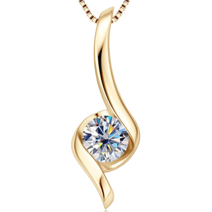 Twisted Curved Solitaire Pendant