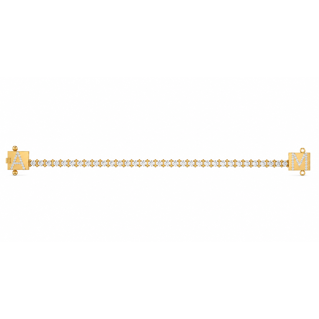 Personalized Initial Diamond Tennis Bracelet