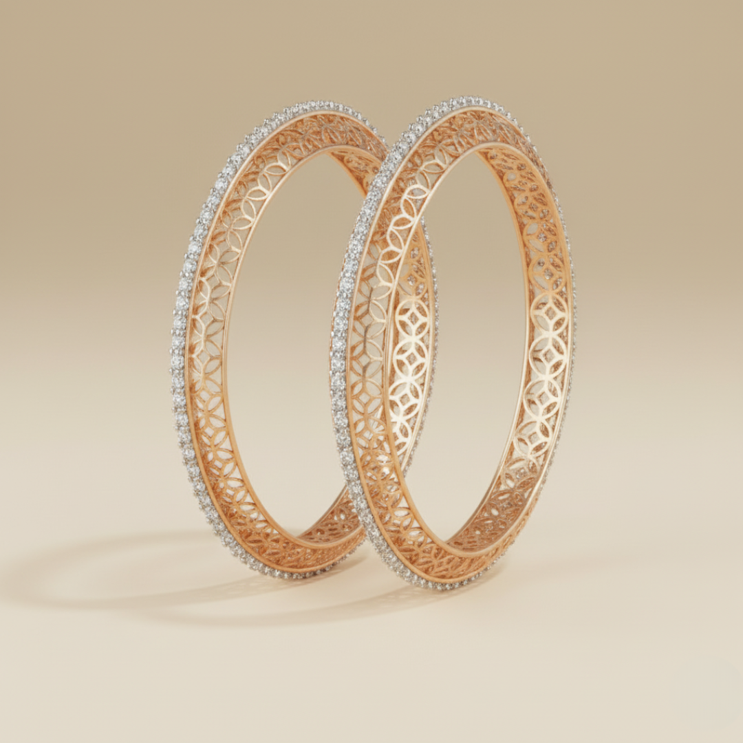 Regal Circle Filigree Diamond Bangle