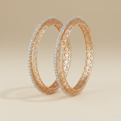 Regal Circle Filigree Diamond Bangle