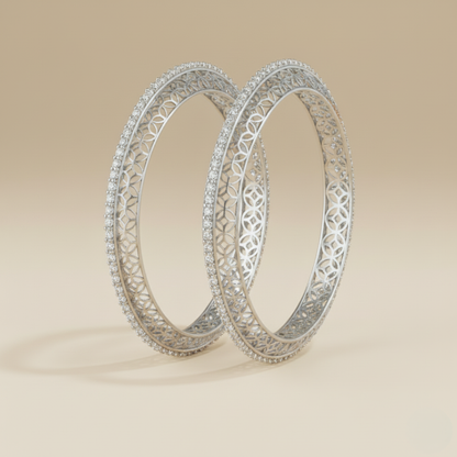 Regal Circle Filigree Diamond Bangle