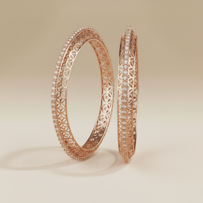 Regal Circle Filigree Diamond Bangle