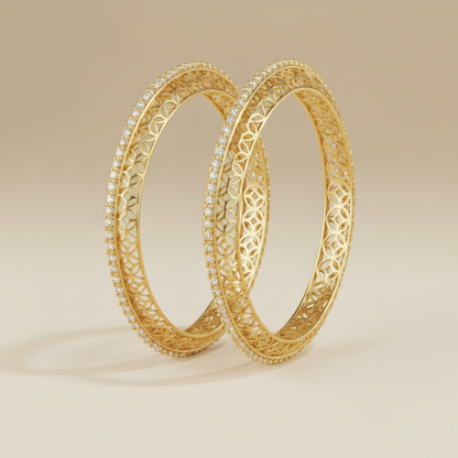 Regal Circle Filigree Diamond Bangle