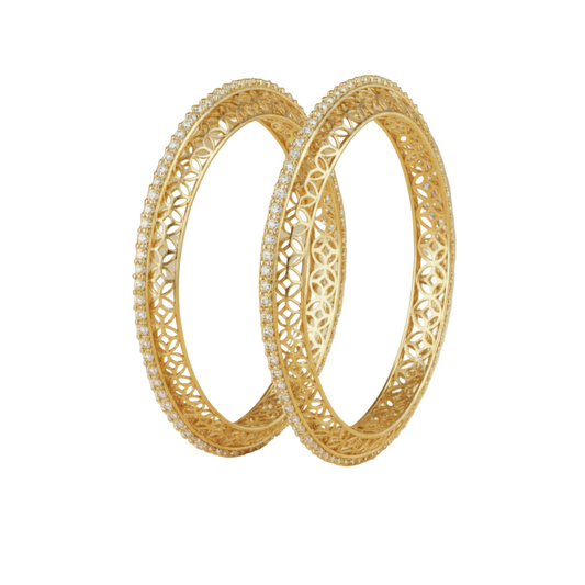Regal Circle Filigree Diamond Bangle