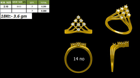 Minimalist Diamond V Shape Band Ring